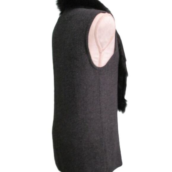Roz & Ali Sleeveless Gray Knit Black Faux Collar Sweater Vest -Small-VGC - Picture 2 of 14